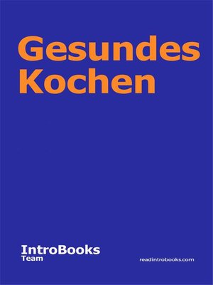 cover image of Gesundes Kochen